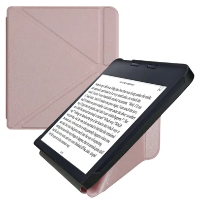 Produktbild von kwmobile Schutzhülle für Kobo Libra 2 Hülle - Kunstleder Case - eReader Klapphülle mit Auto Sleep Funktion - Cover mit Ständer - Rosegold