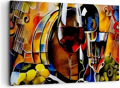 Produktbild von Bild auf Leinwand - Leinwandbild - Wein Abstraktion - 120x80cm - Wand Bild - Wanddeko - Wandbilder - Leinwanddruck - Bilder - Kunstdruck - Wanddekoration - Leinwand bilder - Wandkunst - AA120x80-3477