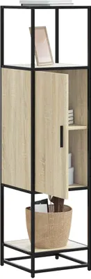 Zdjęcie produktu dla vidaXL Highboard dąb sonoma 35,5x35x139 cm Materiał drewnopochodny Metal