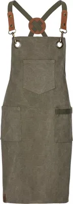 Image de Exner 28714 | Tablier à bavette pour enfants Canvas Largeur : 45 cm / Longueur : 60 cm - Couleur : Olive - Taille : 60 x 45 cm