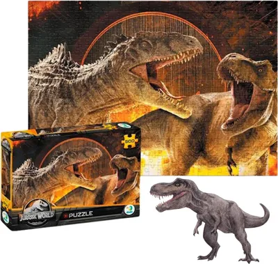Zdjęcie produktu dla Puzzle Park Jurajski 500 Elementów Układanka Jurassic World Mega Zestaw
