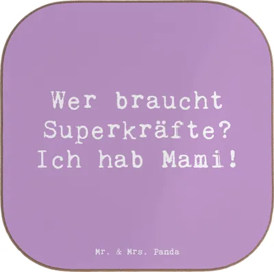Produktbild von Mr. & Mrs. Panda Tassenuntersetzer Spruch Mami Magie - Lavendeltraum - Geschenk, Alltag, Familie, Handgefertigt, Coaster, Mom, Tischuntersetzer, gläseruntersetzer, Liebe