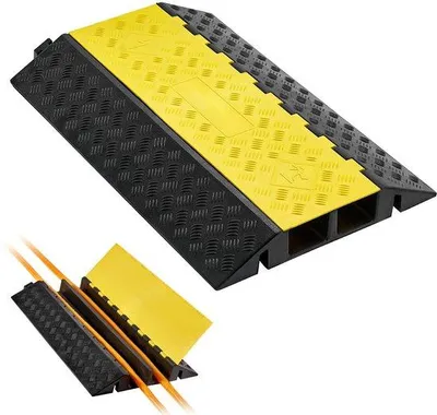 Obrázok produktu pre Káblový most - Ochranná rampa na káble - 2-kanálová - Dĺžka 95 cm - Nosnosť 9979 kg - Rozmery kanála 10 x 7,5 cm - Protišmyková guma - Na vnútorné a vonkajšie použitie