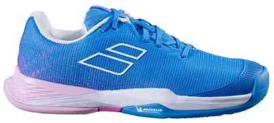 Produktbild von Babolat Jet Mach 3 Clay Junior Sandplatz Tennis Tennisschuhe Sportschuhe blau/weiß/rosa 33S23887-4106, Schuhgröße:36 EU