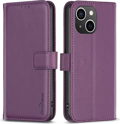Produktbild von iPhone 13 / 14 Hülle - BINFEN Klapphülle - Violett