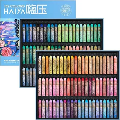 Imagen del producto de Silecomplaza, set de pasteleras al óleo, 132 colores. Pasteleras suaves, colores vibrantes, no tóxicas. Ideales para artistas, estudiantes y para dibujar, decorar. (Paquete nuevo)