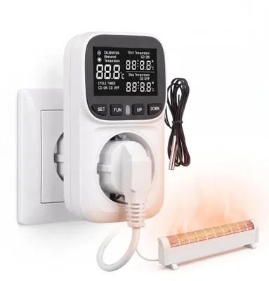 Temperaturregler Steckdose 230V mit Sensor, Thermostat