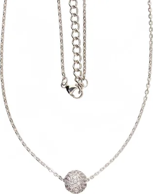 Produktbild von Damen Collier echt Silber 925 rhodiniert mit Zirkonia Anhänger
