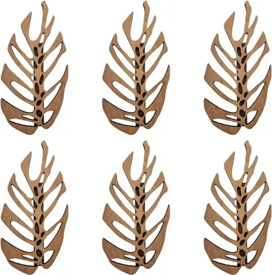 Produktbild von 6 Stück Wand-Pflanzenclips aus Holz – Pflanzenhalter für die Wand