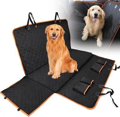 Produktbild von Hundedecke für die Rückbank im Auto, 147 * 137 cm, wasserdichte und kratzfeste Schondecke für Hunde