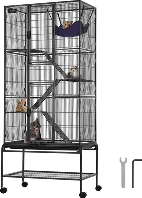 Obrázok produktu pre Klietka pre malé zvieratá 4-poschodová klietka pre fretky 3 rampy 755x455x1755mm