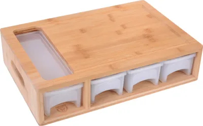 Produktbild von GRÄWE Bambus Schneidbrett mit Auffangschalen - Linkshänder