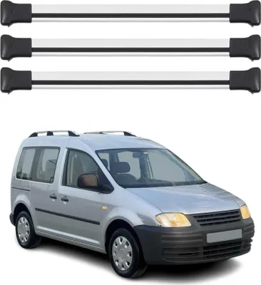 Produktbild von Dachträger Grundtäger für VW Caddy 2004-2020 75kg Aluminium Silber 3 tlg