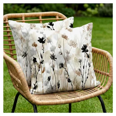 Produktbild von Wetterfeste Outdoor-Kissenbezüge 40x40 cm mit Blumenmuster, 2er Set