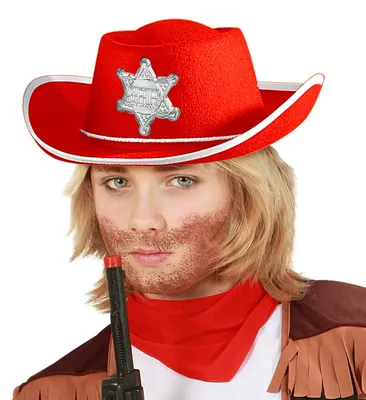 Produktbild von Roter Sheriff Cowboy Hut für Kinder