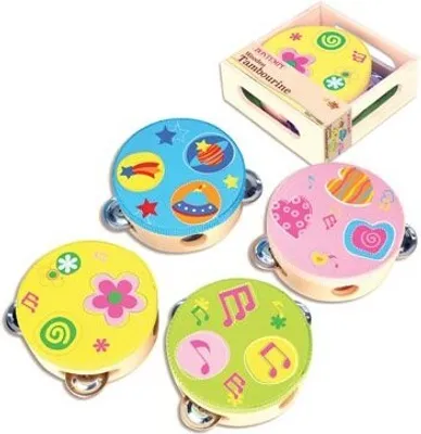 Produktbild von Bontempi Wooden Tambourine, Musikspielzeug, Tamburin, 1,5 Jahr(e), 120 g, Mehrfarbig
