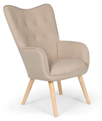 Image de MENZZO Fauteuil scandinave Klarys Tissu Beige