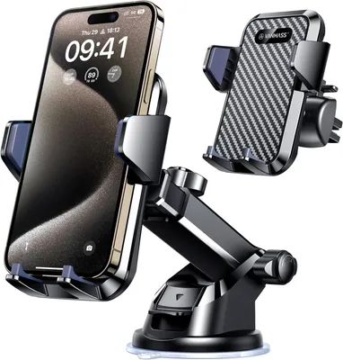 Produktbild von Handyhalterung Auto 2026 neuste Version Handy Halterung Auto 4 in 1 Lüftung & Saugnapf Handyhalter Auto Kratz Schutz Golfmobilzubehör für iPhone 17 Samsung S24 Huawei