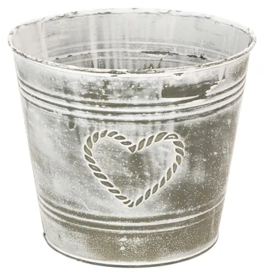 Produktbild von Blumentopf Shabby Chic Metall Herz Ø22cm Vintage Dekoration Topf