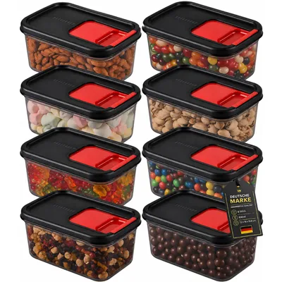Produktbild von Schüttdosen 8er Set Vorratsdosen Lebensmittelbehälter Frischhaltedosen 830ml
