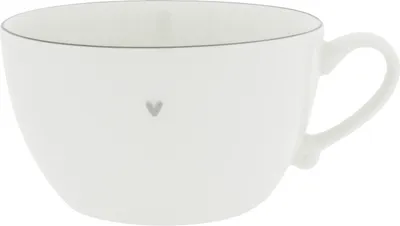 Produktbild von Suppentasse HEART weiß mit grauem Herz D. 15cm für 900ml Bastion Collections