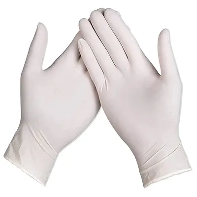 Produktbild von Master Gloves: Packung mit 100 gepuderten Latex-Einweghandschuhen - Größe L