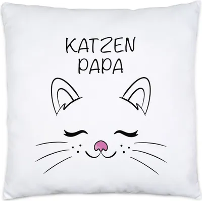 Produktbild von Katzen Papa Kissen inkl. Füllung Katzen-Papa Geschenk Katzenliebhaber Katzenbesitzer Katzen Kätzchen 40x40cm