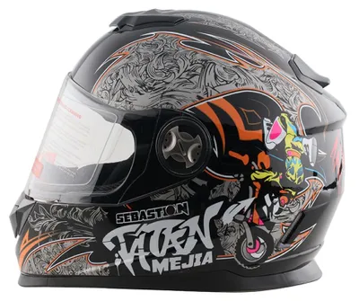 Produktbild von Integralhelm Helm Kinderhelm Motorradhelm Crosshelm Mejia Schwarz Größe XL