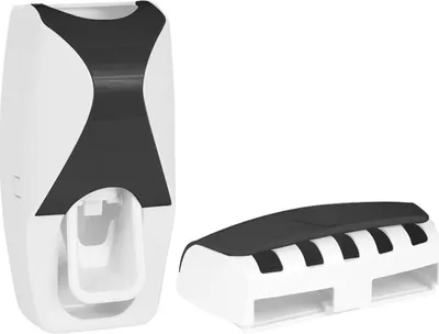 Produktbild von Automatischer Zahnpastaspender, Zahnbürstenhalter-Set, einfache Installation, Wandmontage, Badezimmer-Zahnbürstenständer