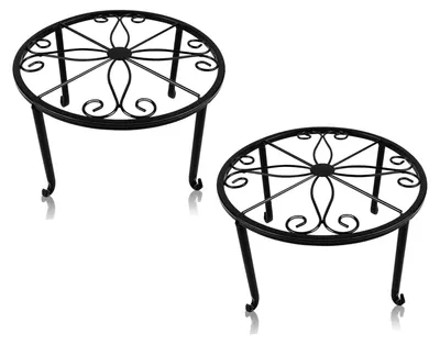 Immagine prodotto di Solidchoice - 2 supporti per vasi in metallo, colore nero