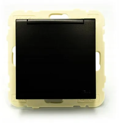 Produktbild von EFAPEL LOGUS90 Einzelsteckdose mit Erdung IP44 Schwarz
