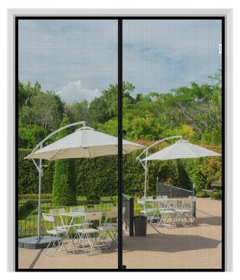 Productafbeelding van Magnetisch vliegenhor voor balkondeur, 160x230 cm, insectenwerend met klittenbandsluiting, zwart