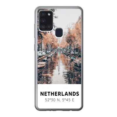 Produktbild von MuchoWow® Handyhülle Schutzhülle Hülle für Samsung Galaxy A21s Niederlande - Amsterdam - Gracht - Herbst Silikon Softcase Handy Hülle - Hartschale