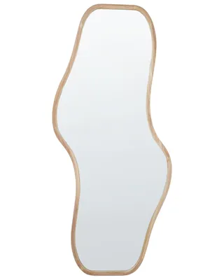 Obrázok produktu pre BELIANI Nástenné zrkadlo svetlé drevo Paulownie 79 x 180 cm nepravidelný tvar s háčikmi moderný štýl závesné dekorácie