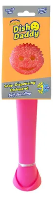 Imagen del producto de Esponja para lavar platos Scrub Daddy Dish Daddy, con dispensador de detergente, color rosa