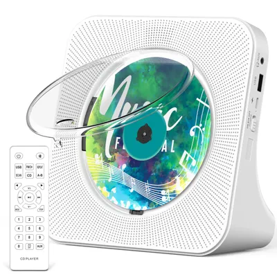 Produktbild von CD-Player Tragbar mit Bluetooth 5.0,CD-Musik-mit Fernbedienung,HiFi-Sound-Lautsprecher,Staubschutz,LED-Bildschirm,FM-Radio,unterstützt AUX/USB