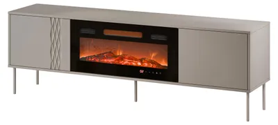 Produktbild von MIRJAN24 TV-Lowboard Tresse 180 EF mit Kamin, TV-Schrank, Realistische LED-Flamme, Wohnzimmer (Farbe: Beige)