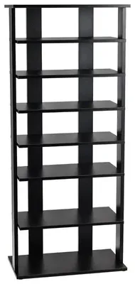 Image de Étagère à chaussures en bois, réglable en hauteur, avec 8 niveaux, autoportante