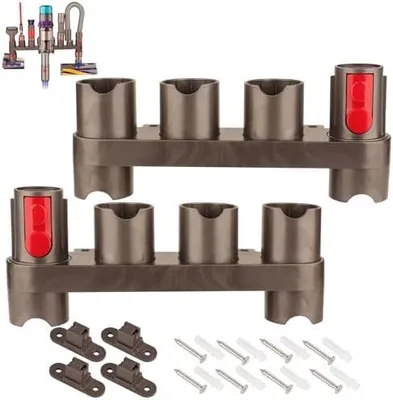 Produktbild von Wandhalterung Zubehör Halter für Dyson Gen5 G5 V12 V15 V11 V10 V8 V7 V8 SV10 SV11 Akku-Staubsauger, Bürsten Ersatzteile Aufsatz Organizer (2 Stück, 10 Aufbewahrungsbuchsen)