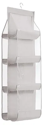 Image de Organiseur de sac à main à suspendre, rangement à 8 compartiments en tissu Oxford, étagère suspendue en PVC pour armoire, chambre à coucher et salon.