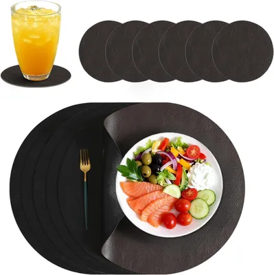 Obrázek produktu pro Podtácky kulaté, průměr 33 cm, 6 kusů, protiskluzové, voděodolné, vhodné do kuchyně