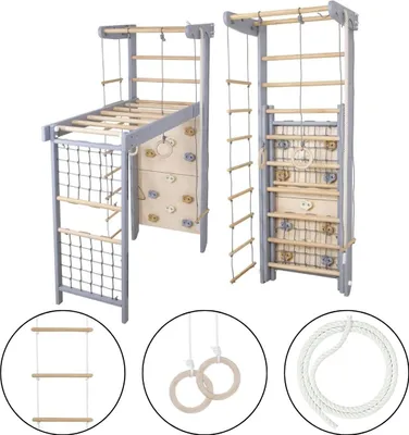 Image de Espalier en bois Échelle de gymnastique Winner Plus grise