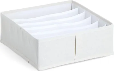 Produktbild von ZELLER PRESENT Aufbewahrungsbox mit 6 Fächern 30x30x11cm beige