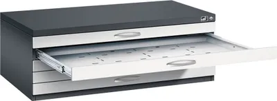 Produktbild von CP 7100 Planschrank schwarzgrau, lichtgrau 5 Schubladen 110,0 x 76,5 x 42,0 cm