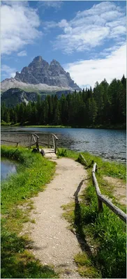 Produktbild von Türtapete Türposter See in Berglandschaft - Größe: 93 x 205 cm