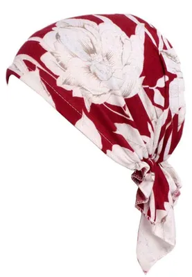 Produktbild von Kopftuch Turban Damen Rot Einheitsgröße für Chemotherapie Haarverlust