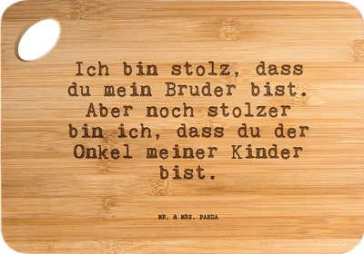 Produktbild von Mr. & Mrs. Panda Schneidebrett Ich bin stolz, dass... - Transparent - Geschenk, Frühstücksbrett, Hackbrett, Spruch Geschenke, schneidbrett, Frühstücksbrettchen, Onkel