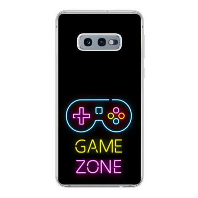 Produktbild von MuchoWow® Handyhülle Schutzhülle Hülle für Samsung Galaxy S10e Controller - Spiel - Neon - Schwarz - Zitate - Spielzone Silikon Softcase Handy Hülle - Handy