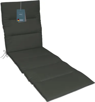 Produktbild von LILENO HOME Sonnenliege Auflage als [1er Set - Rollliege] in Anthrazit + Keder Grau - Gartenliegen Auflage perfekt für Strandliege - Polster Auflage für Gartenliege (190x60x4cm)