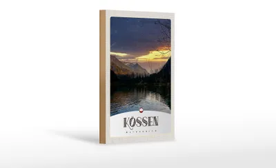Produktbild von Holzschild Reise 12x18 cm Kössen Österreich See Natur Gebirge